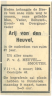 van den Heuvel, Arij, overleden 4 Mar 1964-3
