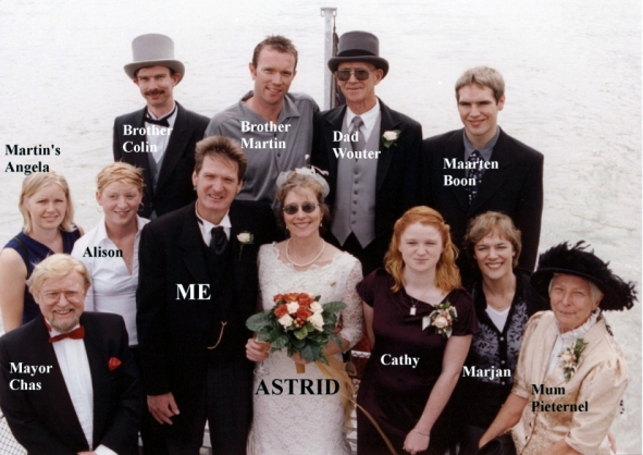 Wedding party on board the Waimaire